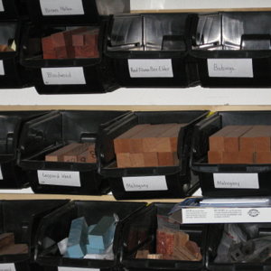 Close up of blank storage bins