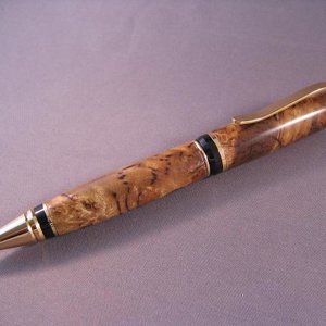 Cigar pencil with tiger striped golden Camphor burl