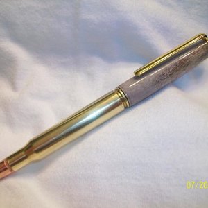 30-06 True rifle shell/ Deer Antler pen
