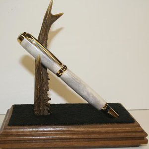 gold nav/antler desk pen