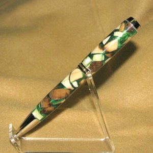 Mammoth ivory with green resin