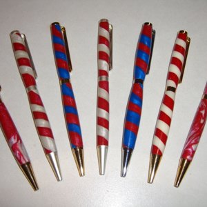 Candy cane blanks - finished pens