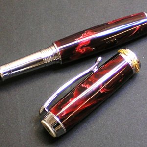 ruby swirl bakelite
