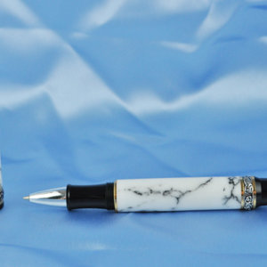 White Marble Acrylic Cambridge Rollerball