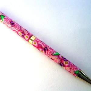 Pink Roses&Raspberry Butterflies~Polymer clay