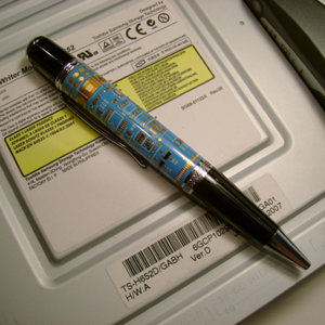 Blue CB pen blowout finish
