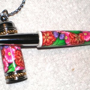polymer clay magnetic necklace pen