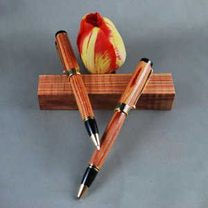 Pen and pencil set; in Tulipwood. By Barbara