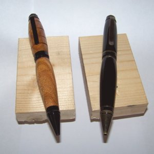Pens dipped in poly.