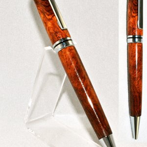 Euro Rosewood with custom finial and recessed clip.