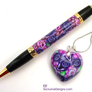 Pen and Heart Pendant Set