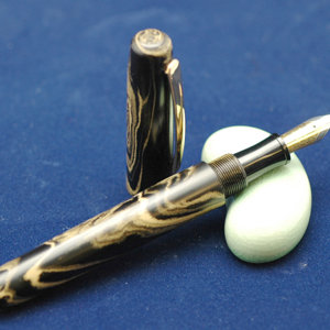 Black & Gold Ebonite Fountain Pen
