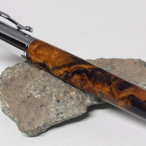 071: Desert Ironwood Burl - chrome zen rollerball