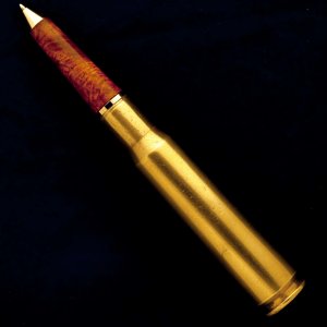50 caliber cartridge in Amboyna Burl
