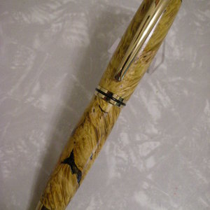 Jr Gent Titanium Rollerball in Yellow Box Elder Burl