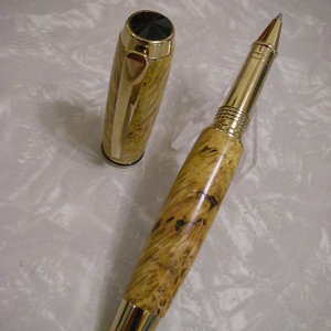 Jr Gent Titanium Rollerball in Yellow Box Elder Burl