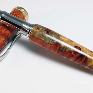 Statesman Rhodium-22K Amboyna Burl