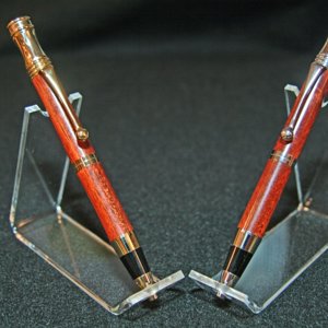 Retro Pen - Gold and Chrome - Bloodwood