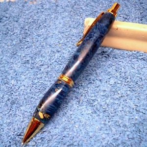 Pen/pencil in dyed stabilized maple burl