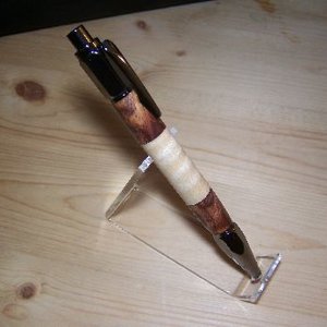 Cocobolo Burl and Curly Maple Vertex Pen