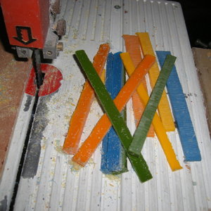 Coloured PR slices for Geocaching pen