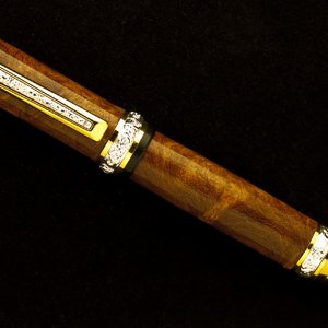 Amboyna Burl on Cambridge Rollerball Pen