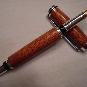 Sterling Silver Baron Fountain Pen dressed in Padauk