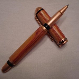 Satin Copper Sedona Rollerball with Tulipwood