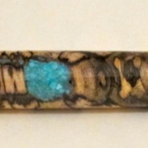 Spalted hackberry with turquoise