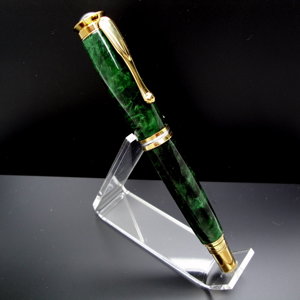 Green Dyed Buckeye Burl Retro