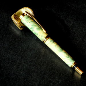 Green Dyed Box Elder Burl Baron