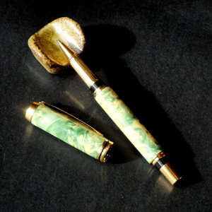 Green Dyed Box Elder Burl Baron