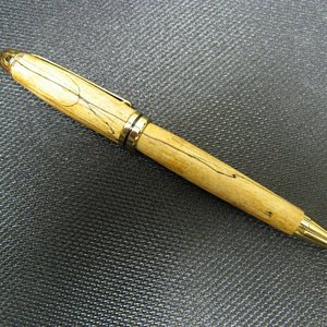 Spalted maple pen; gift to Leroy Holmes