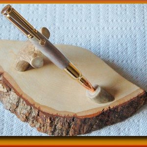 Bullet pen dressed in deer antler