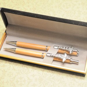 Caduceus Pen and Pencil Set in Lignum Vitae