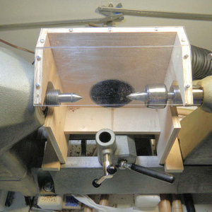 Pen turning hood with dust collection