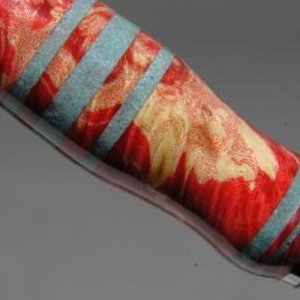 Red Dyed Boxelder Burl with Genuine Turquise inlay