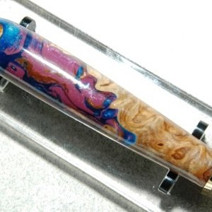 Burl Waste Wood with Purple and Blue