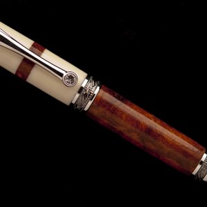 Amboyna Burl and Alternate Ivory on Majestic Rollerball