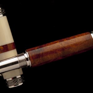 Amboyna Burl and Alternate Ivory on Majestic Rollerball
