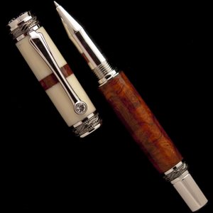 Amboyna Burl and Alternate Ivory on Majestic Rollerball
