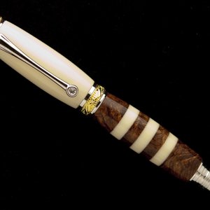 Alternate Ivory and Honduras Rosewood Burl Segmented