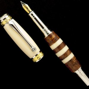 Alternate Ivory and Honduras Rosewood Burl Segmented