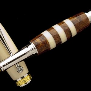 Alternate Ivory and Honduras Rosewood Burl Segmented