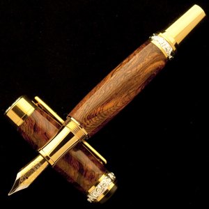 Honduran Rosewood Burl on Cambridge Fountain Pen