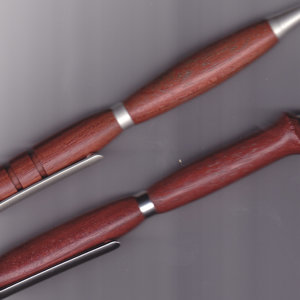 Purpleheart pen and pencil pair