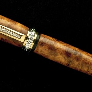 Amboyna Burl Cambridge Gold/SS Fountain Pen