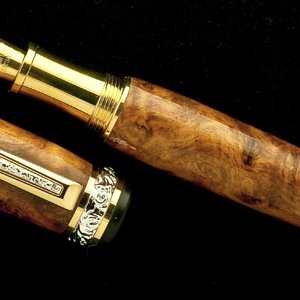 Amboyna Burl Cambridge Gold/SS Fountain Pen