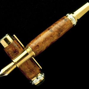Amboyna Burl Cambridge Gold/SS Fountain Pen