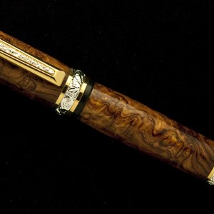 Honduran Rosewood Burl on Cambridge TG/SS Rollerball